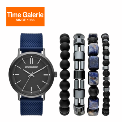 Skechers SR9123 Men Watch and Stackable Bracelet or Interchangeable Band Gift Set